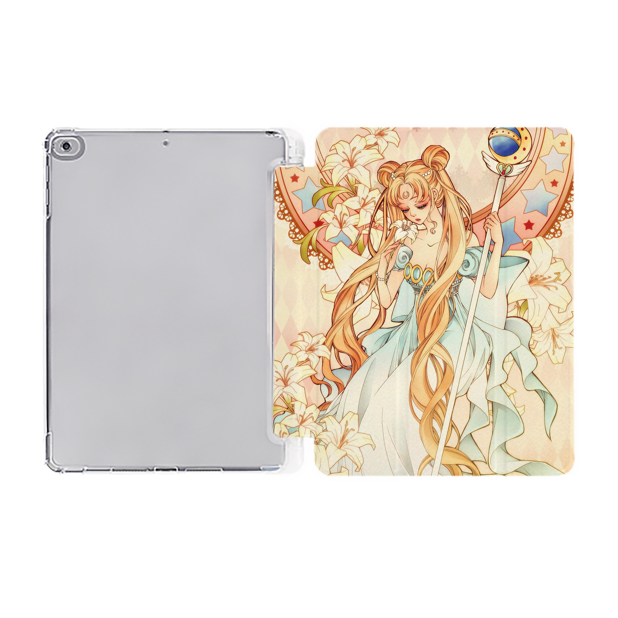 （画像用） 美少女戦士セーラームーン Sailor Moon IPad ケース ペン収納付き 三つ折りスタンド PUレザー×シリコン 対応機種9.5/10.5/10.9インチ